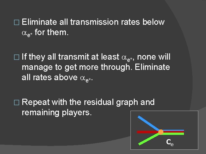 � Eliminate all transmission rates below e* for them. � If they all transmit � Eliminate all transmission rates below e* for them. � If they all transmit
