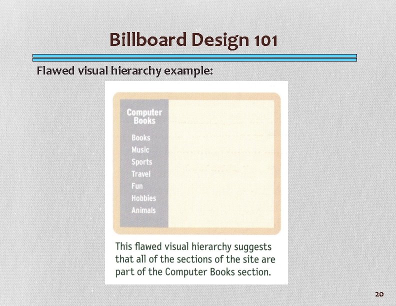 Billboard Design 101 Flawed visual hierarchy example: 20 