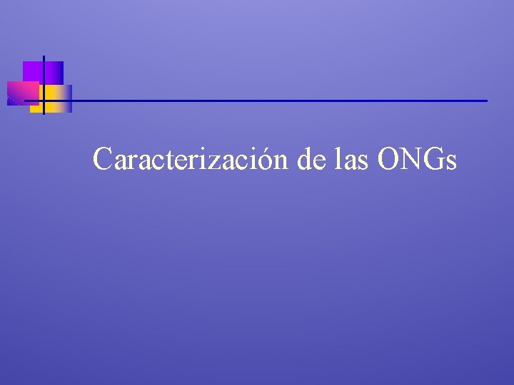 Caracterización de las ONGs 