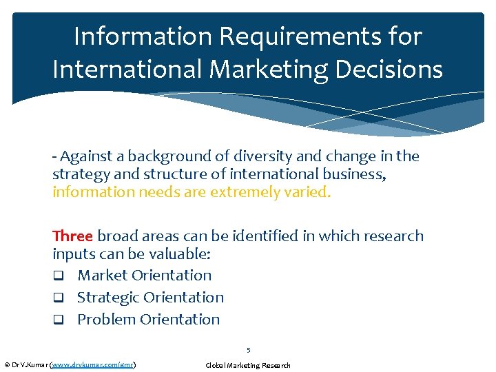 Information Requirements for International Marketing Decisions - Against a background of diversity and change