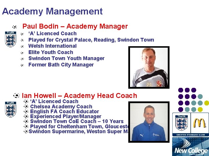 Academy Management Paul Bodin – Academy Manager ‘A’ Licenced Coach Played for Crystal Palace,