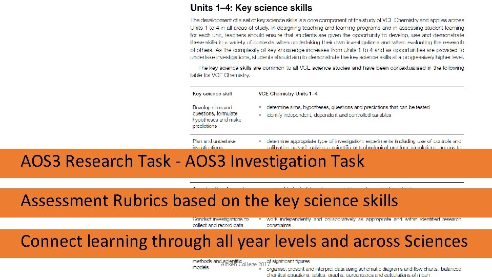 AOS 3 Research Task - AOS 3 Investigation Task Assessment Rubrics based on the