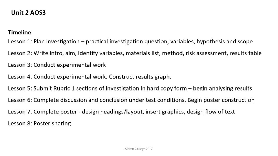 Unit 2 AOS 3 Aitken College 2017 
