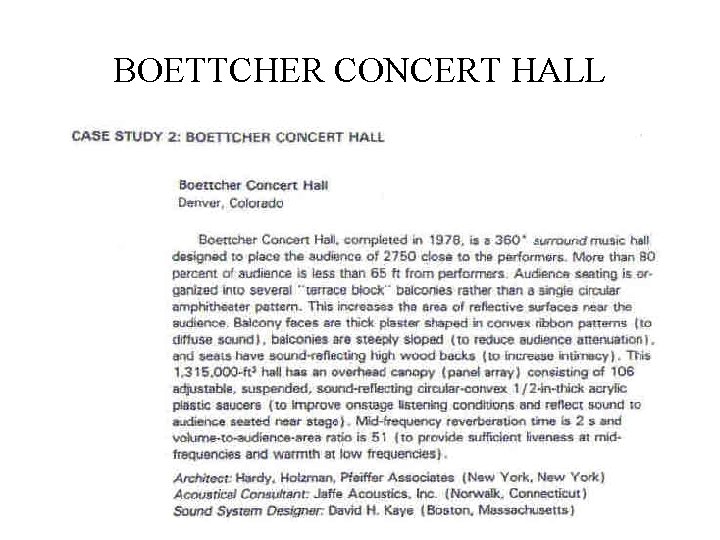 BOETTCHER CONCERT HALL 