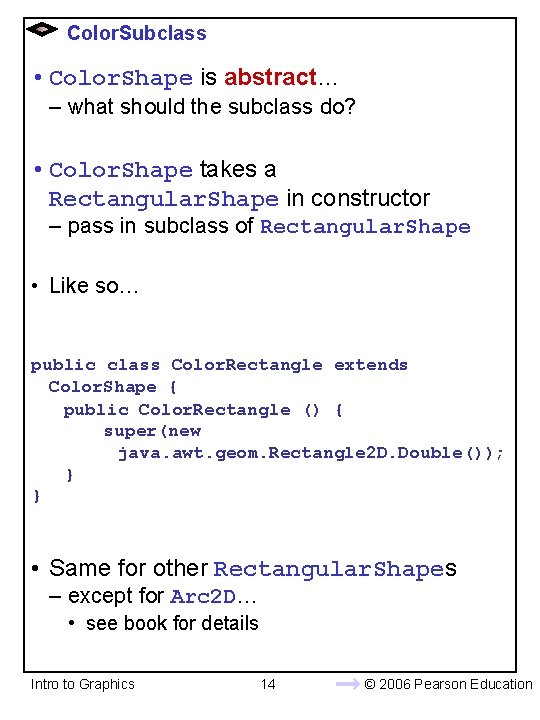 Color. Subclass • Color. Shape is abstract… – what should the subclass do? •