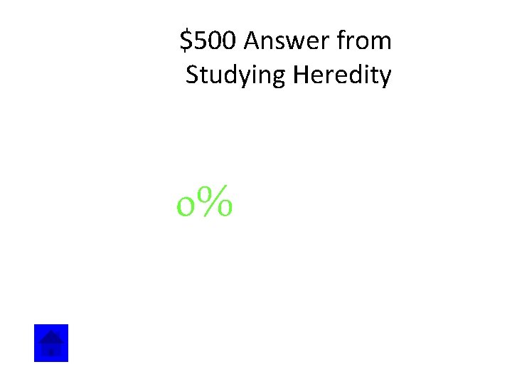 $500 Answer from Studying Heredity 0% 