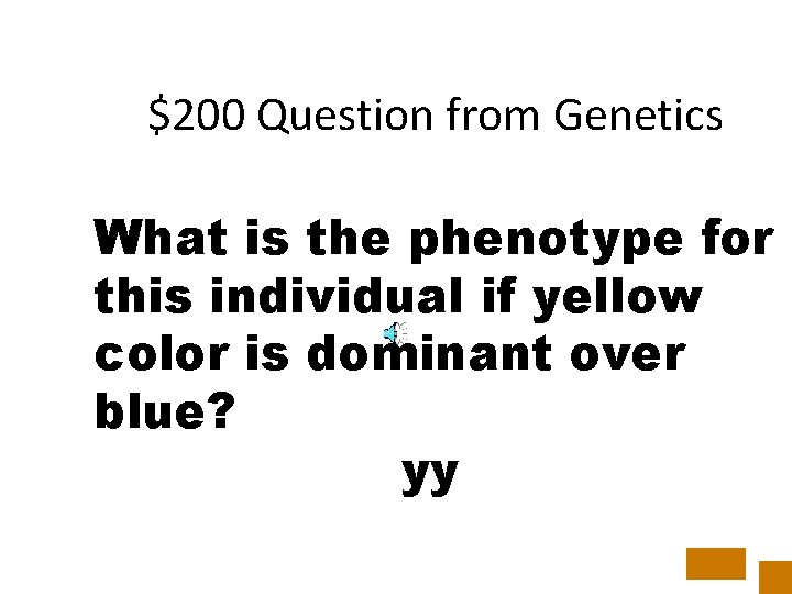 $200 Question from Genetics What is the phenotype for this individual if yellow color