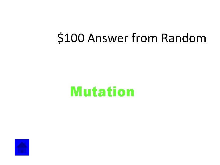 $100 Answer from Random Mutation 