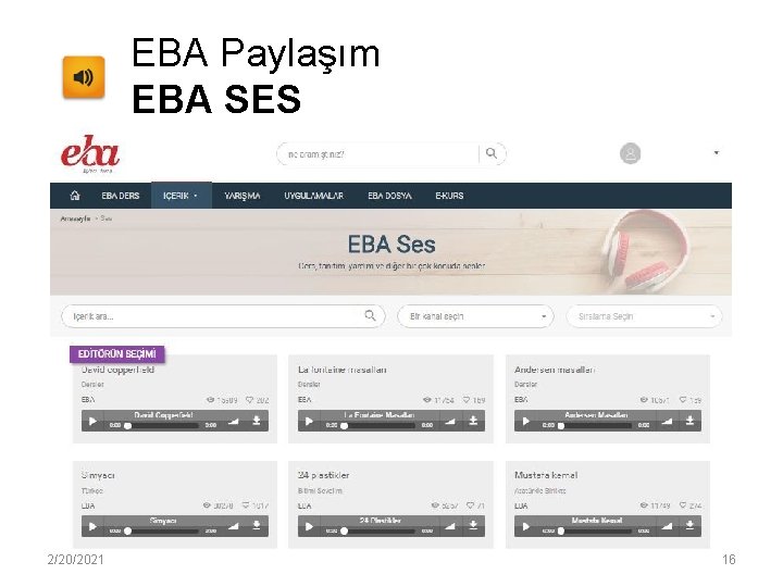EBA Paylaşım EBA SES 2/20/2021 16 