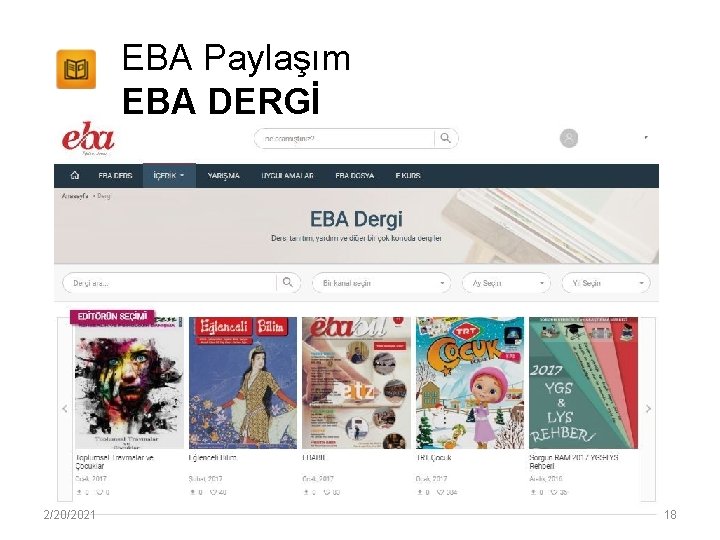 EBA Paylaşım EBA DERGİ 2/20/2021 18 