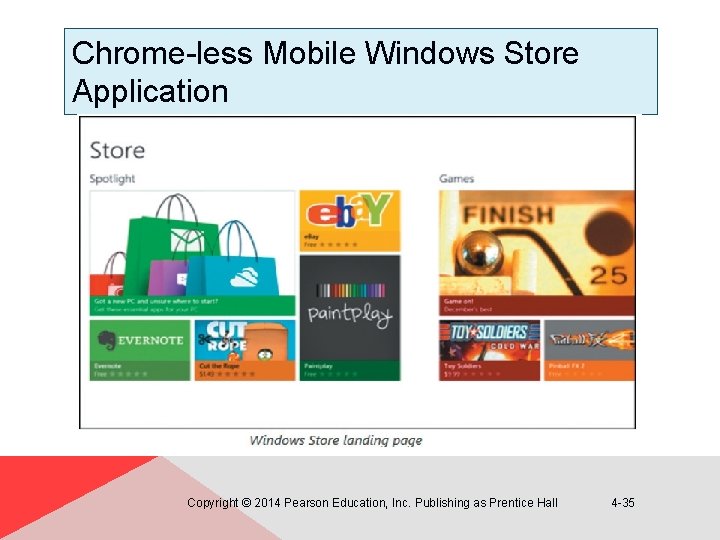 Chrome-less Mobile Windows Store Application Copyright © 2014 Pearson Education, Inc. Publishing as Prentice