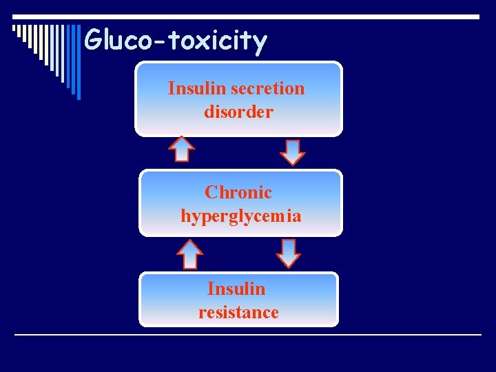 Gluco-toxicity Insulin secretion disorder Chronic hyperglycemia Insulin resistance 