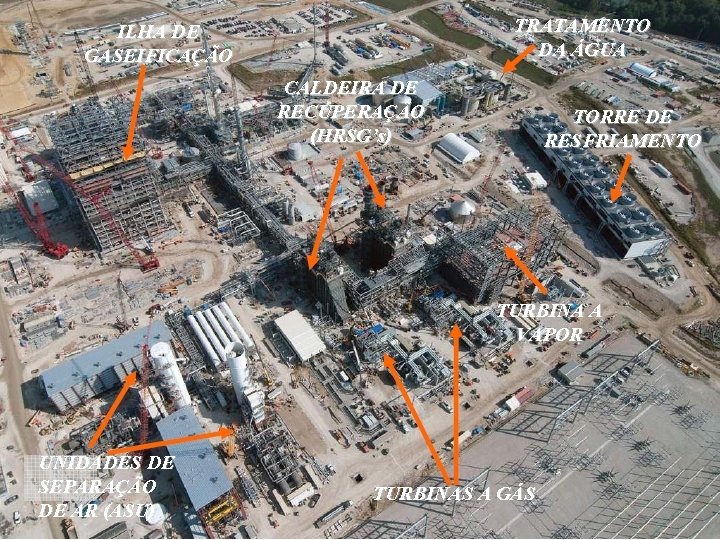 CICLO COMBINADO DE GASEIFICAÇÃO INTEGRADA TRATAMENTO DA ÁGUA ILHA DE GASEIFICAÇÃO CALDEIRA DE RECUPERAÇÃO