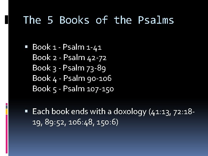 The 5 Books of the Psalms Book 1 - Psalm 1 -41 Book 2