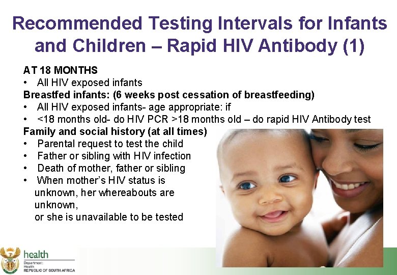 Recommended Testing Intervals for Infants and Children – Rapid HIV Antibody (1) AT 18