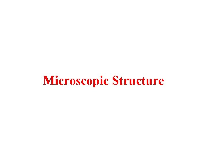 Microscopic Structure Microscopic Structure