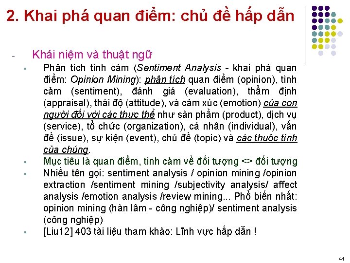 2. Khai phá quan điểm: chủ đề hấp dẫn Khái niệm và thuật ngữ