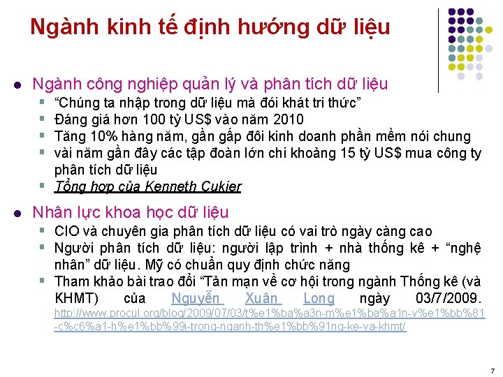 Ngành kinh tế định hướng dữ liệu l Ngành công nghiệp quản lý và