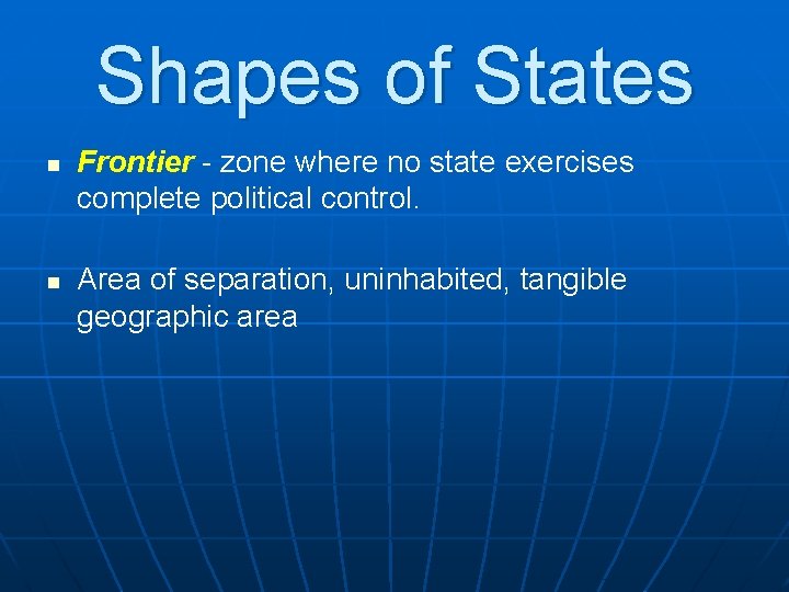Introduction to Political Geography Boundaries Borders and Shapes