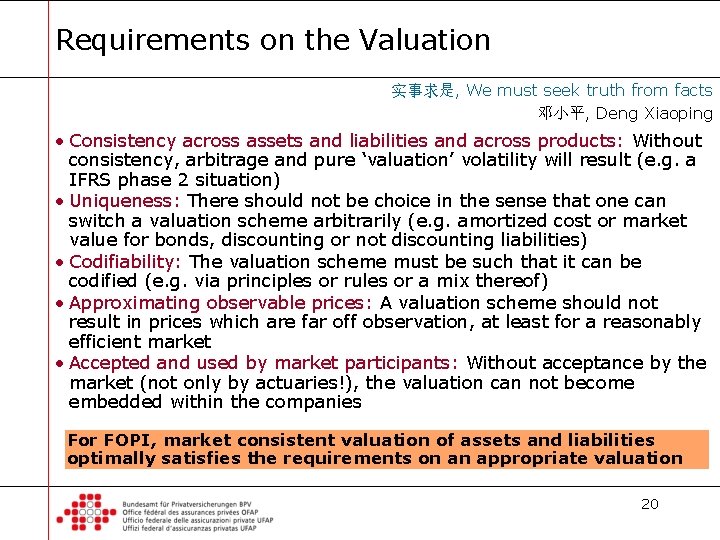 Requirements on the Valuation 实事求是, We must seek truth from facts 邓小平, Deng Xiaoping