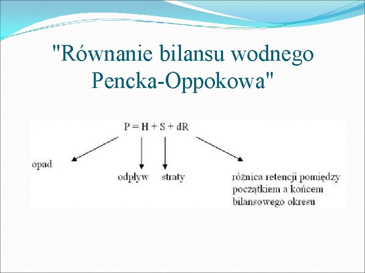 "Równanie bilansu wodnego Pencka-Oppokowa" 