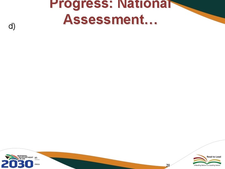 d) Progress: National Assessment… 28 