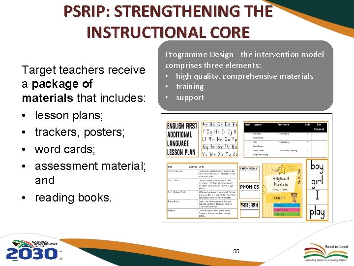 PSRIP: STRENGTHENING THE INSTRUCTIONAL CORE Target teachers receive a package of materials that includes: