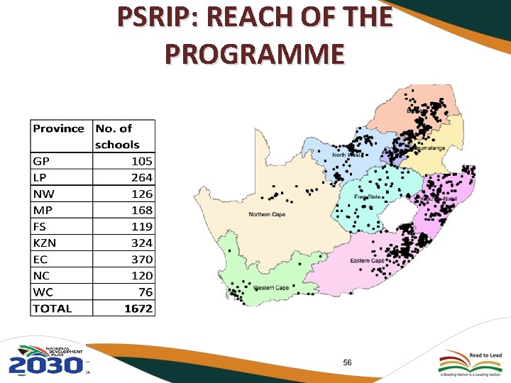 PSRIP: REACH OF THE PROGRAMME 56 