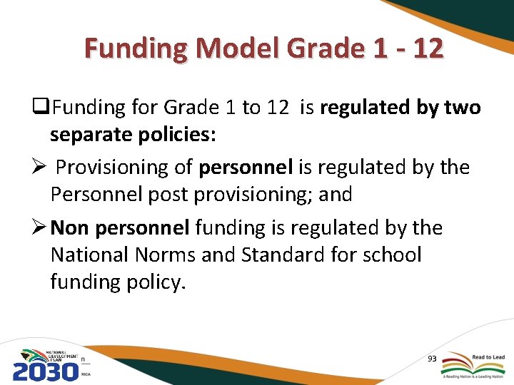  Funding Model Grade 1 - 12 q. Funding for Grade 1 to 12