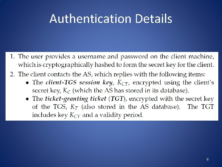 Authentication Details 6 