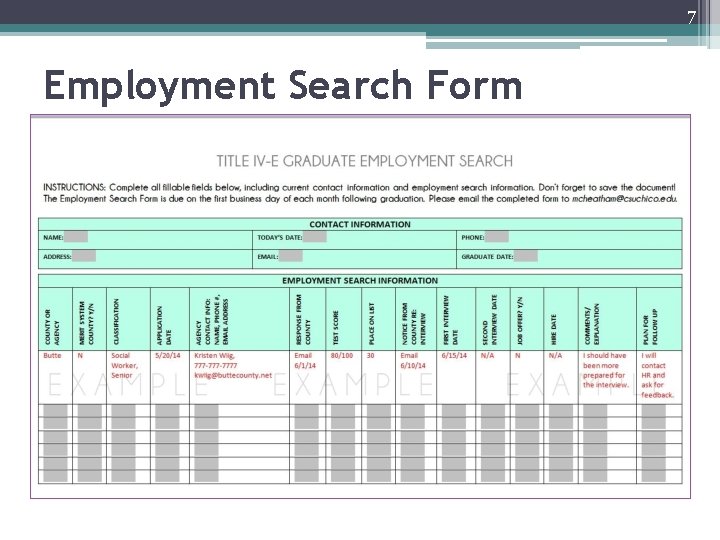 7 Employment Search Form 