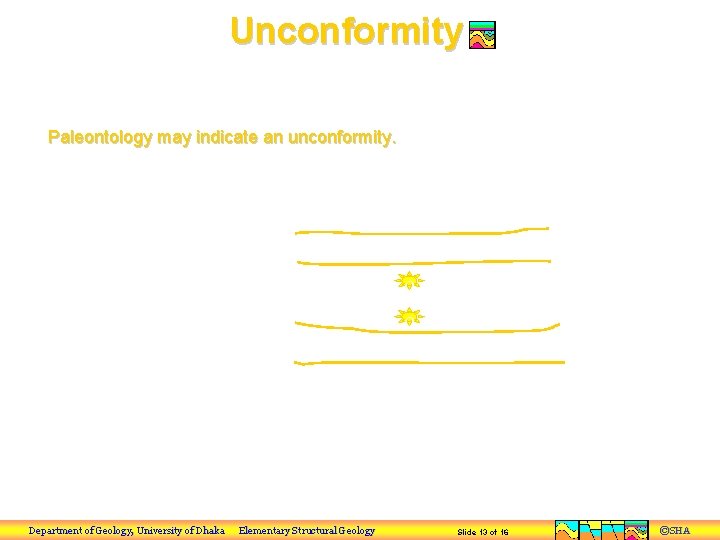 Unconformity Paleontology may indicate an unconformity. break through Jurassic Department of Geology, University of