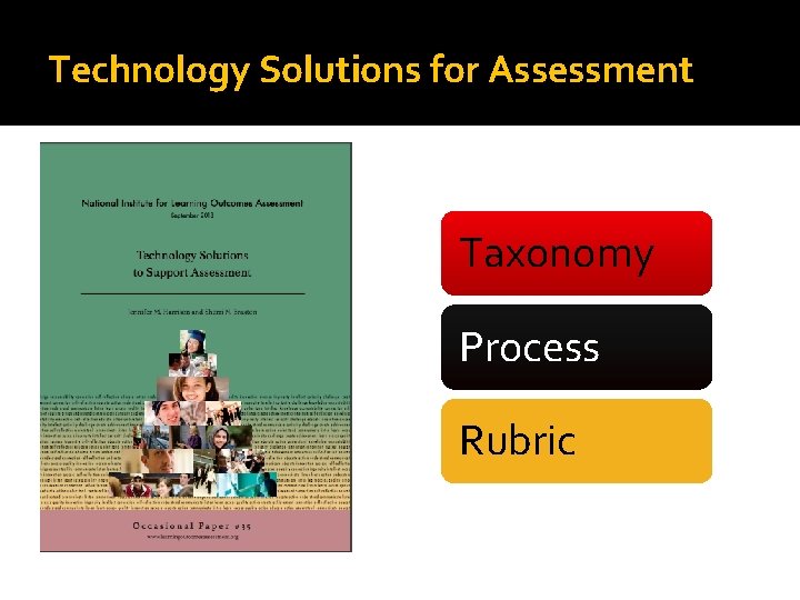 Technology Solutions for Assessment Taxonomy Process Rubric 