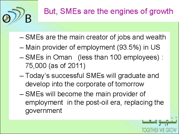 DRAFT But, SMEs are the engines of growth – SMEs are the main creator