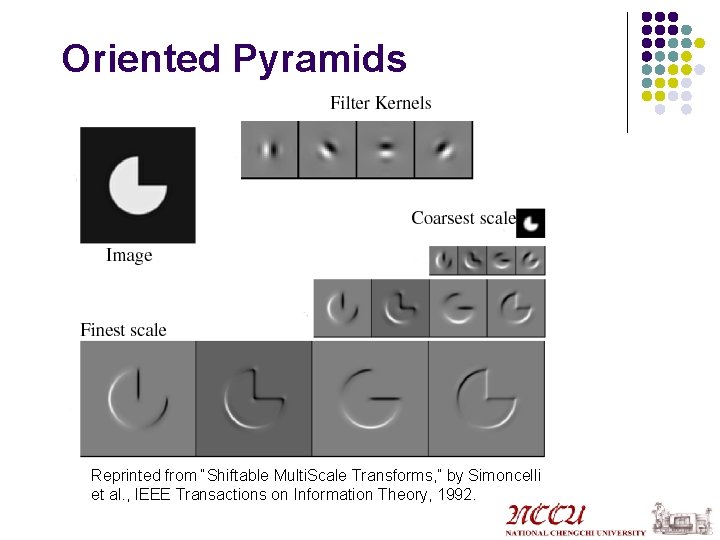 Oriented Pyramids Reprinted from “Shiftable Multi. Scale Transforms, ” by Simoncelli et al. ,