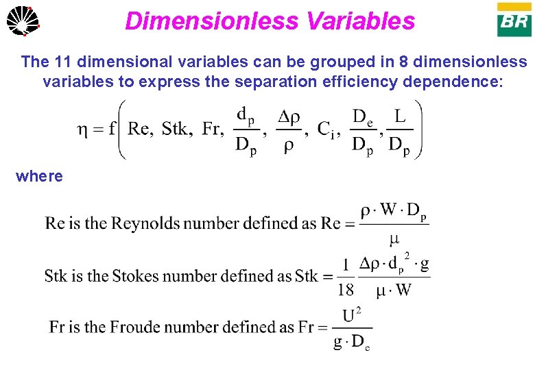 Dimensionless Variables UNICAMP The 11 dimensional variables can be grouped in 8 dimensionless variables