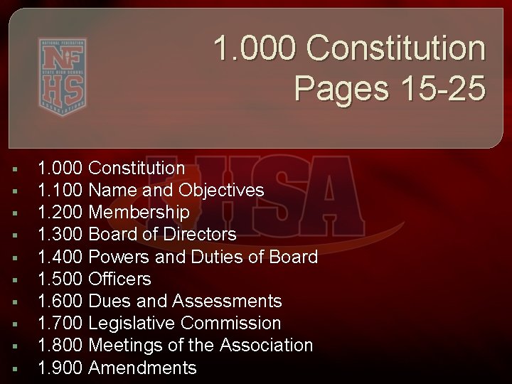 1. 000 Constitution Pages 15 -25 § § § § § 1. 000 Constitution