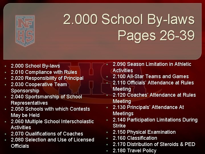 2. 000 School By-laws Pages 26 -39 § § § § § 2. 000