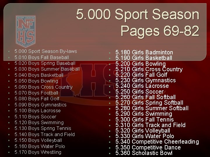 5. 000 Sport Season Pages 69 -82 § § § § § 5. 000