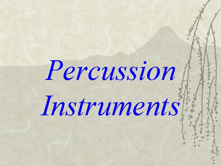 Percussion Instruments 