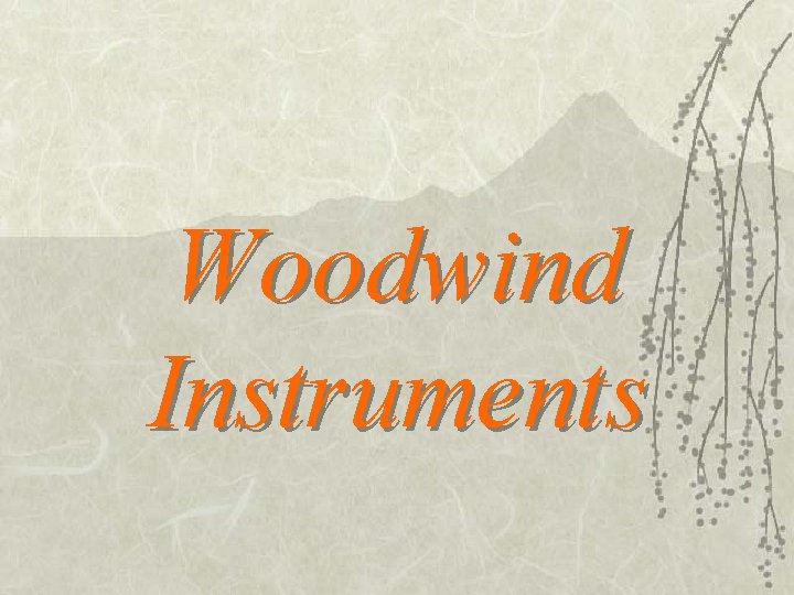 Woodwind Instruments 