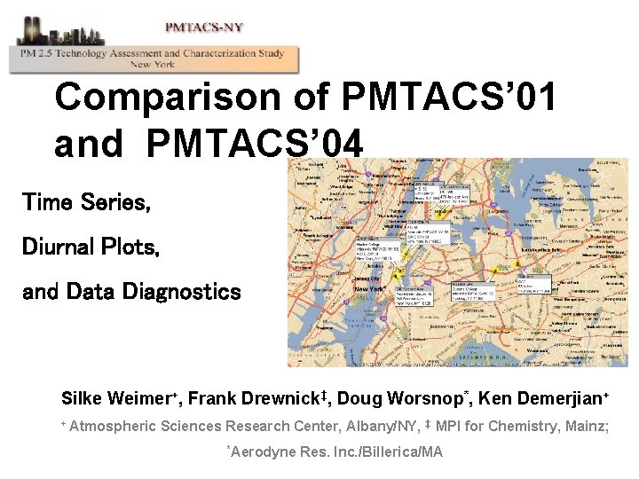 Comparison of PMTACS’ 01 and PMTACS’ 04 Time Series, Diurnal Plots, and Data Diagnostics