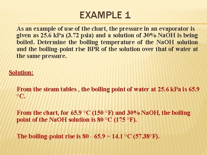 EXAMPLE 1 As an example of use of the chart, the pressure in an