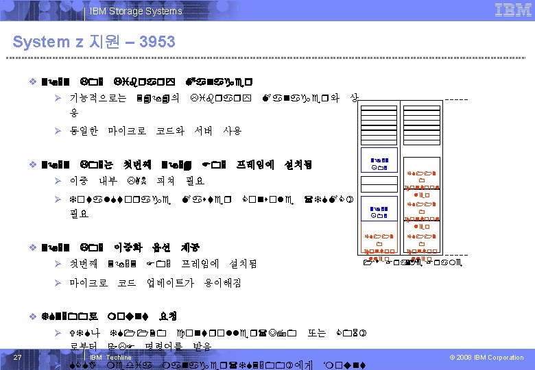 IBM Systems Storage IBM Storage Systems System z 지원 – 3953 v 3953 L