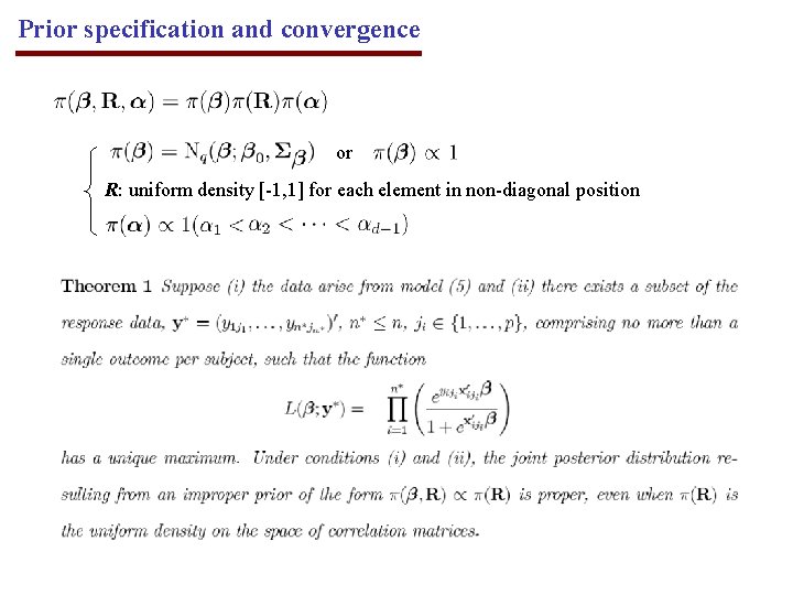 Prior specification and convergence or R: uniform density [-1, 1] for each element in