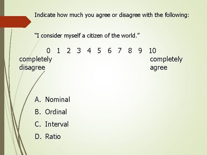 Indicate how much you agree or disagree with the following: “I consider myself a Indicate how much you agree or disagree with the following: “I consider myself a