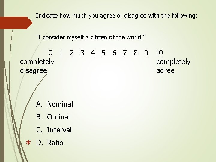 Indicate how much you agree or disagree with the following: “I consider myself a Indicate how much you agree or disagree with the following: “I consider myself a