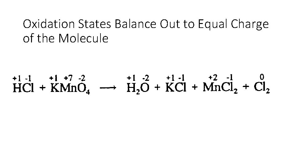 Oxidation States Balance Out to Equal Charge of the Molecule 