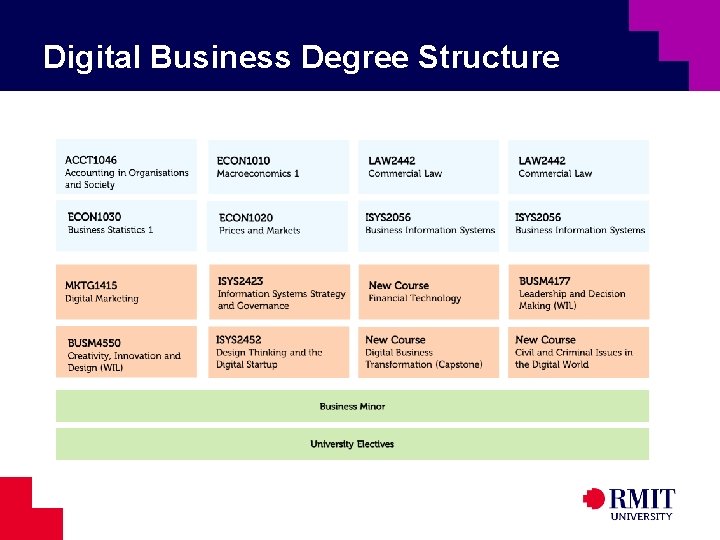 Digital Business Degree Structure 