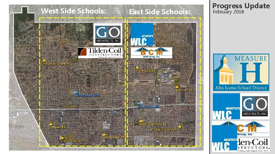 West Side Schools: East Side Schools: Progress Update February 2018 